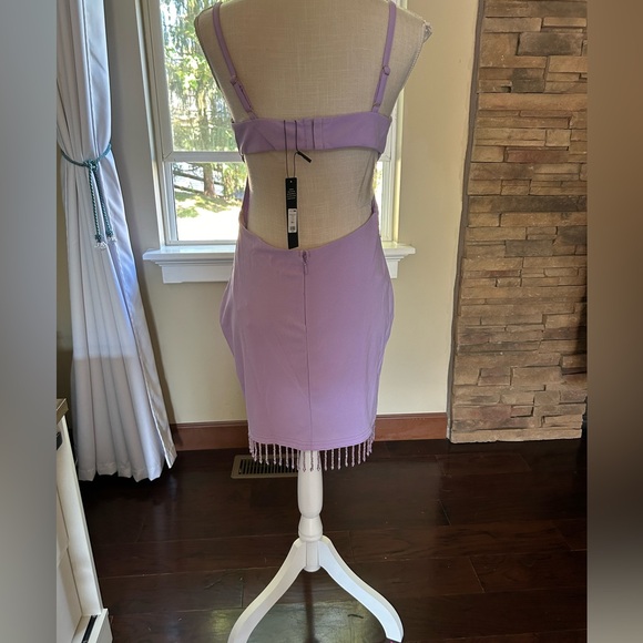 Fashion Nova Embellished Fringe Mini Dress In Lavender-Size L๐๐ - Picture 5 of 5